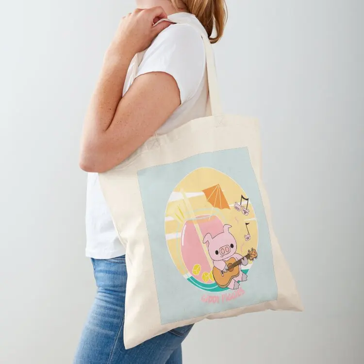 Giddy Piggies Hawaii Ukulele Tote Bag supermarket folding bag Eco bag Reusable bags