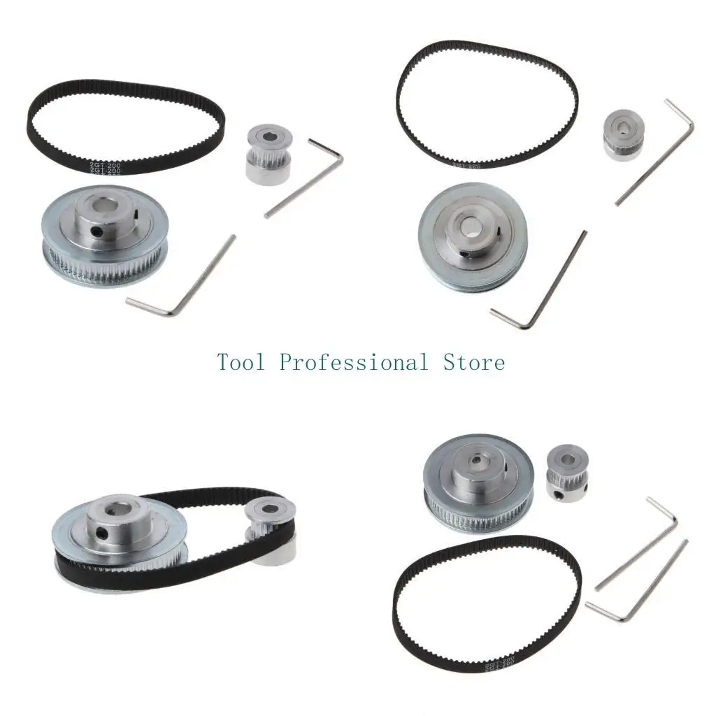 

57QF 1 комплект ремня ГРМ GT2 с замкнутым контуром, шкив 200 мм, 20 зубьев и 60 зубьев, уменьшение 3:1 для аксессуаров для