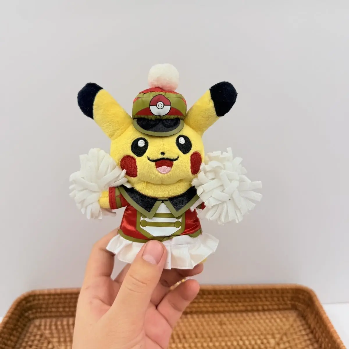 Official Original Pokemon Pikachu Carnival Cheerleader Plush Keychain Cute Cartoon Mascot Pendant Gift