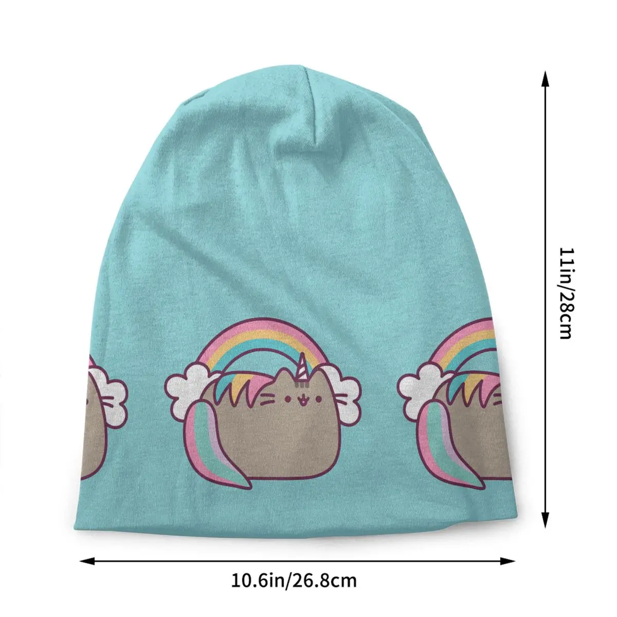 Custom Pusheens Cat Rainbow Bonnet Hats Cool Knitting Hat For Men Women Autumn Winter Warm Skullies Beanies Caps