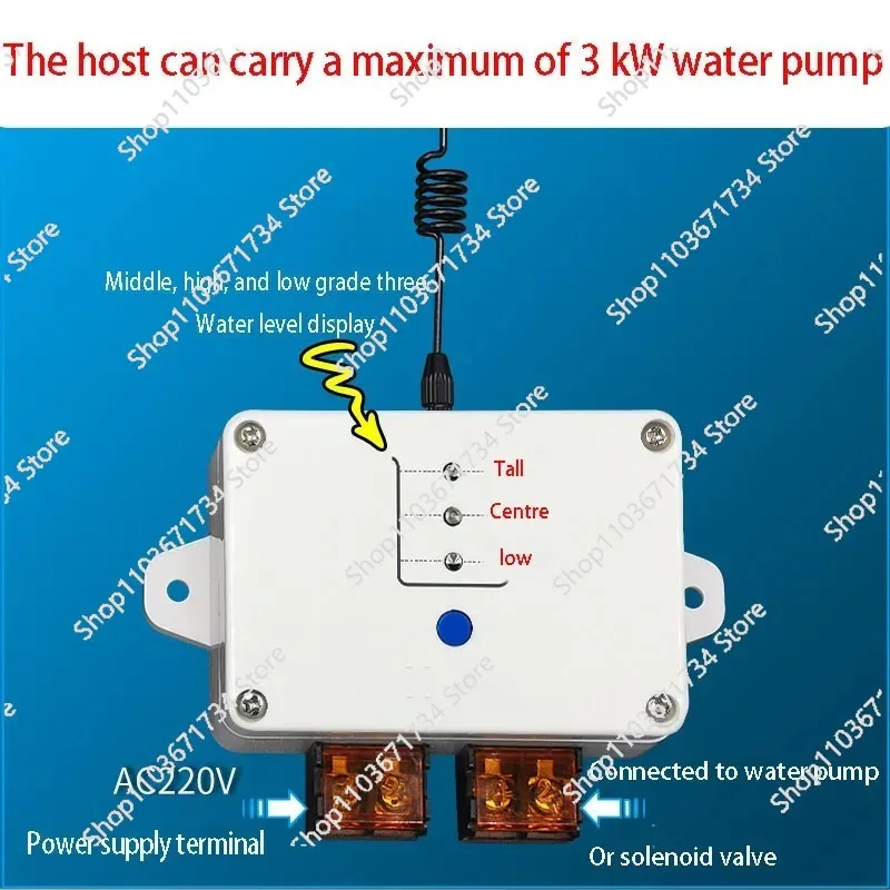 Wireless Water Level Controller Remote Control Tower Pool Water Pump Float Ball Automatic Water Pumping  Switch