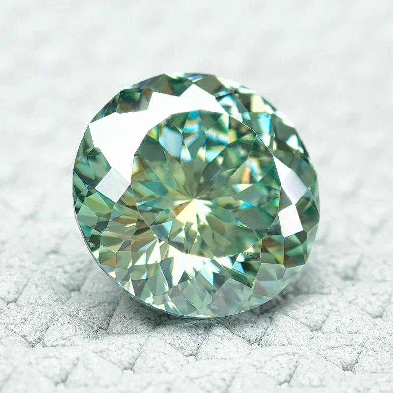 Pierre de moissanite taillée à facettes, bleu, vert, document naturel, breloques multiples TANfor DIY, bijoux exécutifs avec certificat, 100