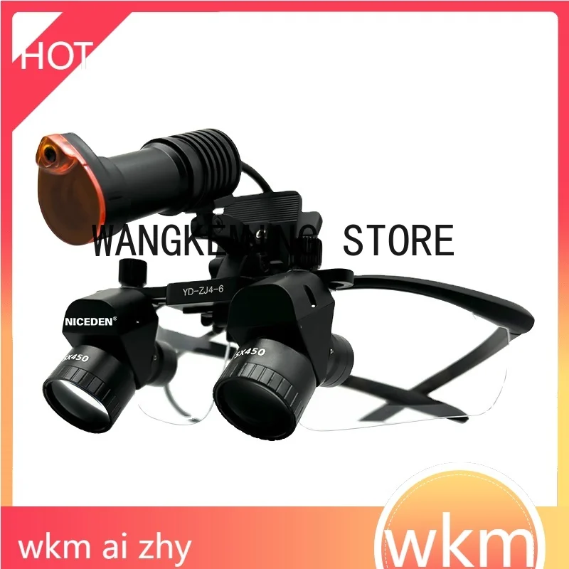 Niceden haute qualité den tal Loupes montées sur la tête 4X-6X loupe coin 45 degrés phare Oral dentiste chirurgie médicale