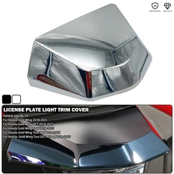 Motorcycle License Plate Lights Trim Cover - Chrome/Black Fits For Honda Gold Wing GL1800 Tour DCT GoldWing GL 1800 2018-2025