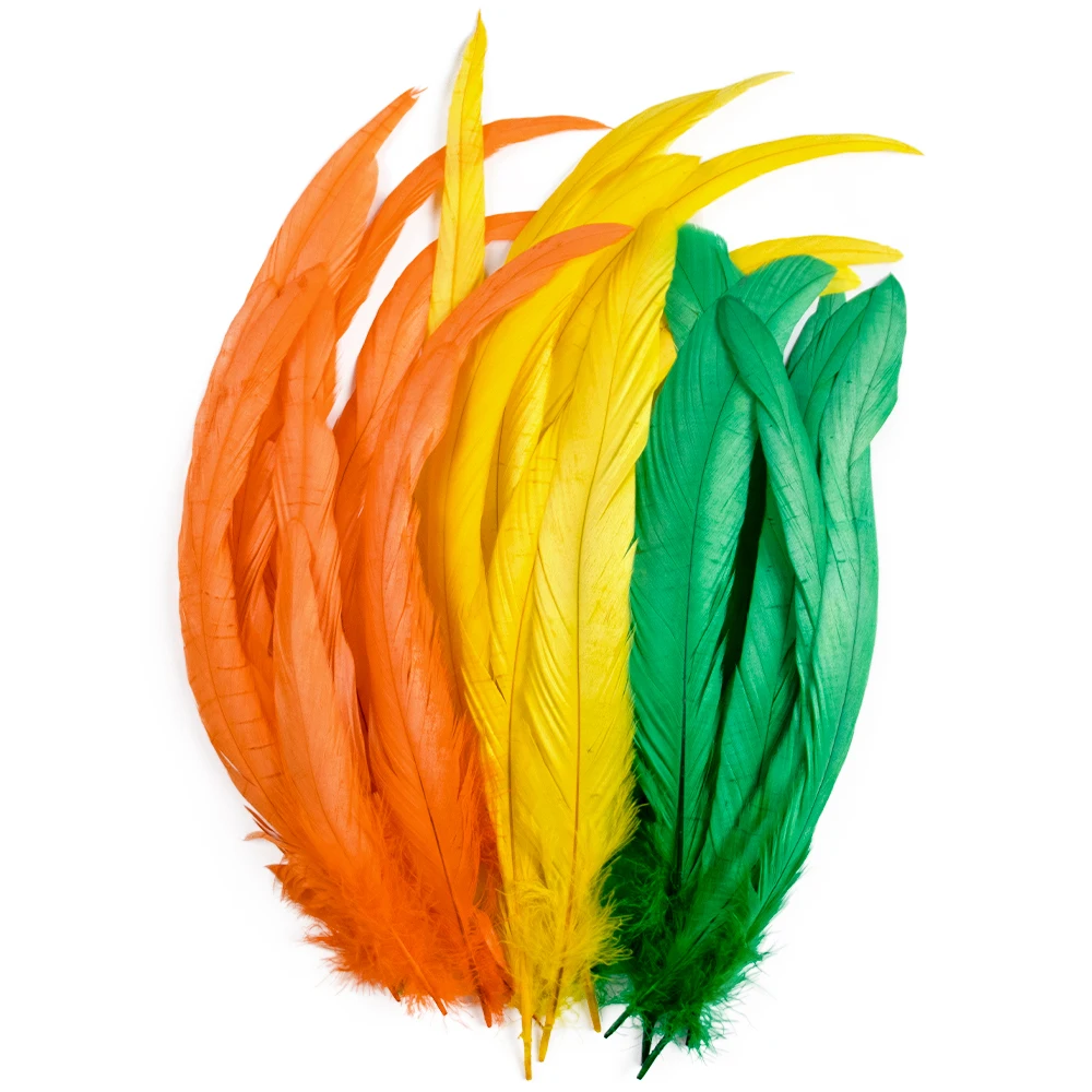 25-40CM Rooster Tail Feathers 100PCS Dyed Chicken Plumes For Crafts Wedding Party Festival Carnival Costume Headdress Decoration