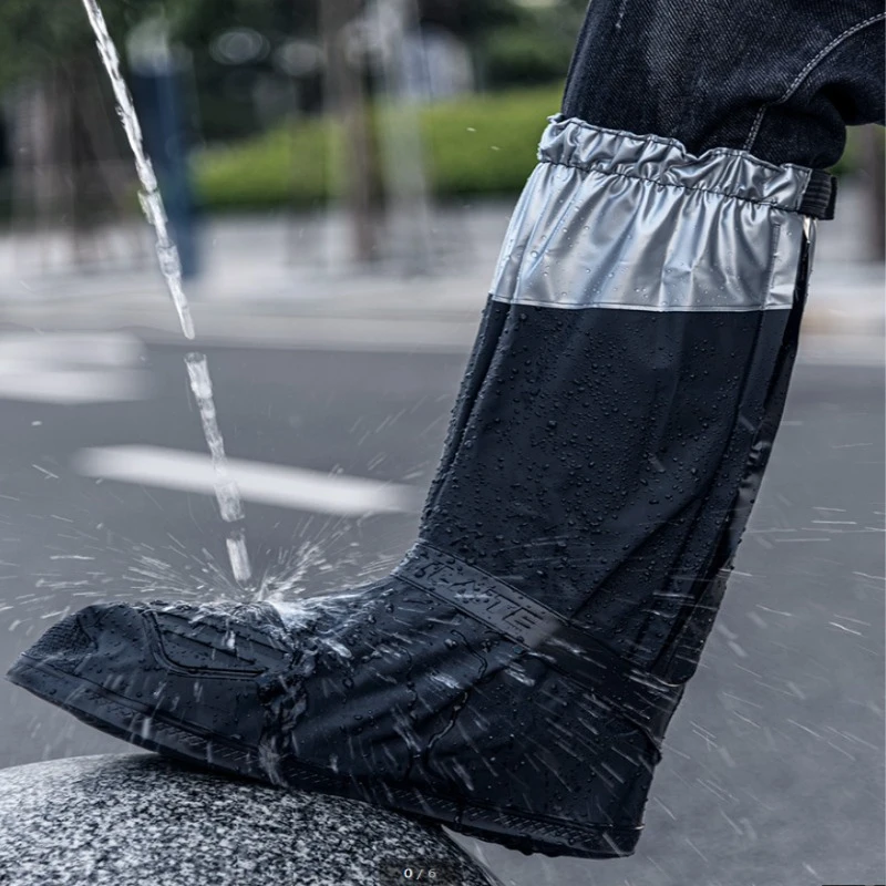 Motorcycle Rain Boots Shoe Cover thickened Non-slip Rain-riding shoe covers Waterproof with Reflector Dust Shoes Covers