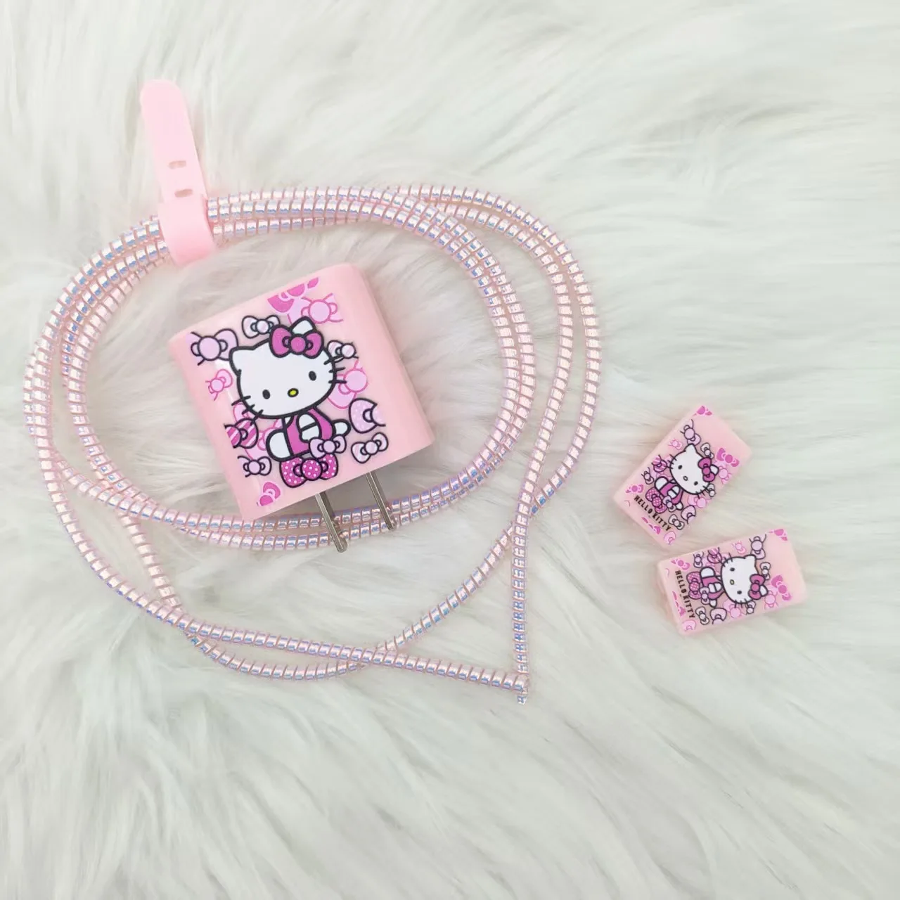 

Cartoon Cute KT Cat Suitable for Apple Data Cable Protection Cover 20W Fast Charging Head Suitable for Apple 15 Anti Wire Breaks