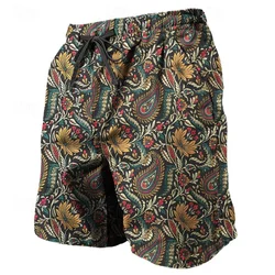 Trend Paisley Graphic Beach Shorts For Men Fashion Summer Cool 3D Printed Swim Trunks Casual Streetwear Oversized Short Pants