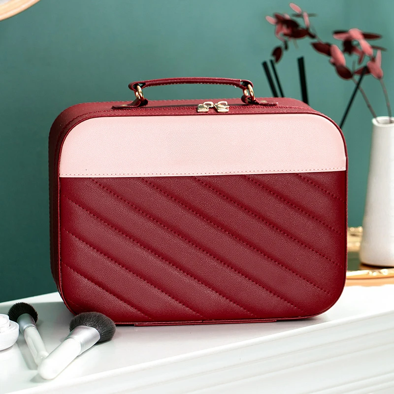 Carrying Case Makeup Bag Women's Portable Large Capacity Storage Bag Travel Size and Accompanying Gift