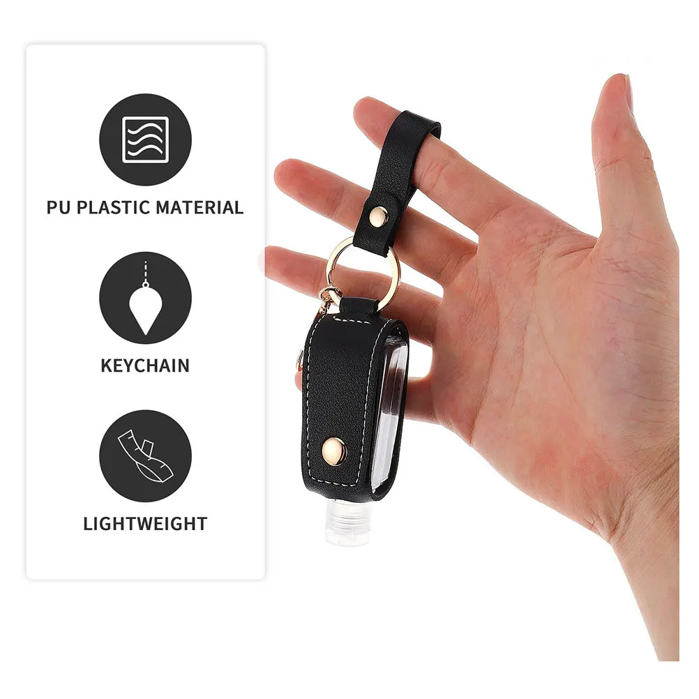 4 مجموعة 30 مللي زجاجات السفر القابلة لإعادة الملء المفاتيح مانعة للتسرب أدوات الزينة الحاويات حامل بولي Pu المحمولة غسول تخزين الصابون ل