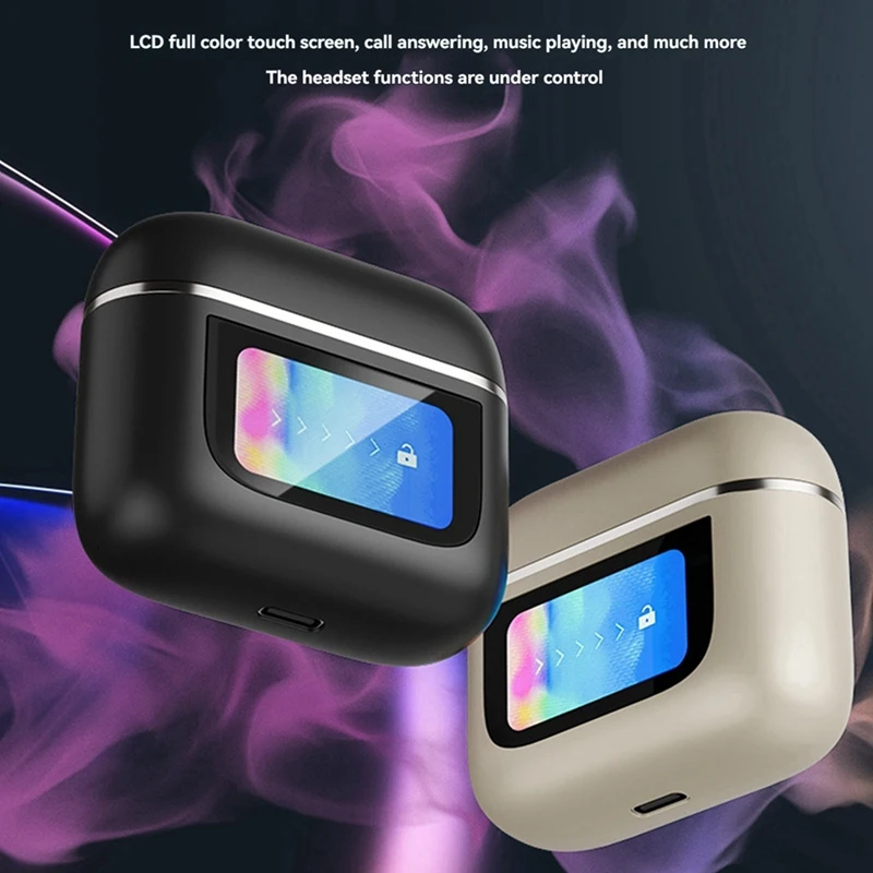 V8 Draadloze oortelefoon Oordopjes ANC Ruisonderdrukkende hoofdtelefoon In het oor Touchscreenbediening Headset