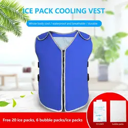 Cooling Ice Vest para homens e mulheres, atividades ao ar livre, verão, 24 sacos, quente, trabalhando