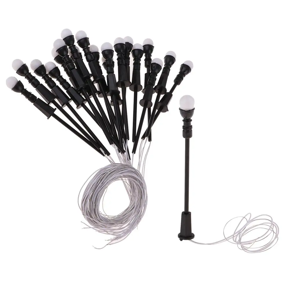 Model Railway Led Lamppost Lamps Plastic Miniature Street Lights Sand Table Accessories for HO OO Scale Scenes