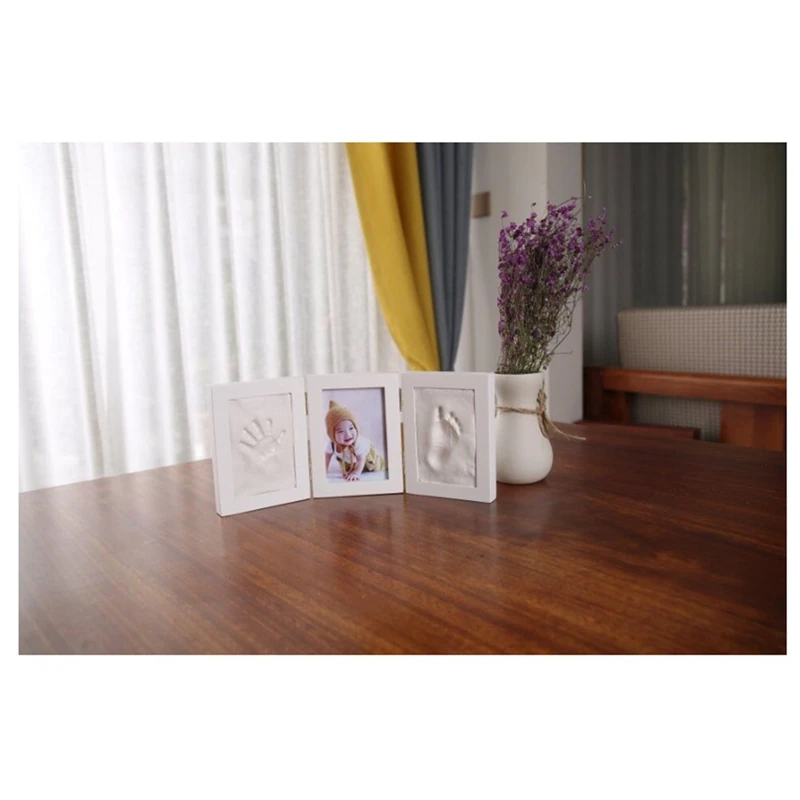 5 Cal Tri-Fold bez pokrycia nowonarodzone stopa dziecka zdjęcie z nadrukiem ramka noworodek zabawka dla dziecka prezent dla dziecka DIY pamiątki zabawka prezent