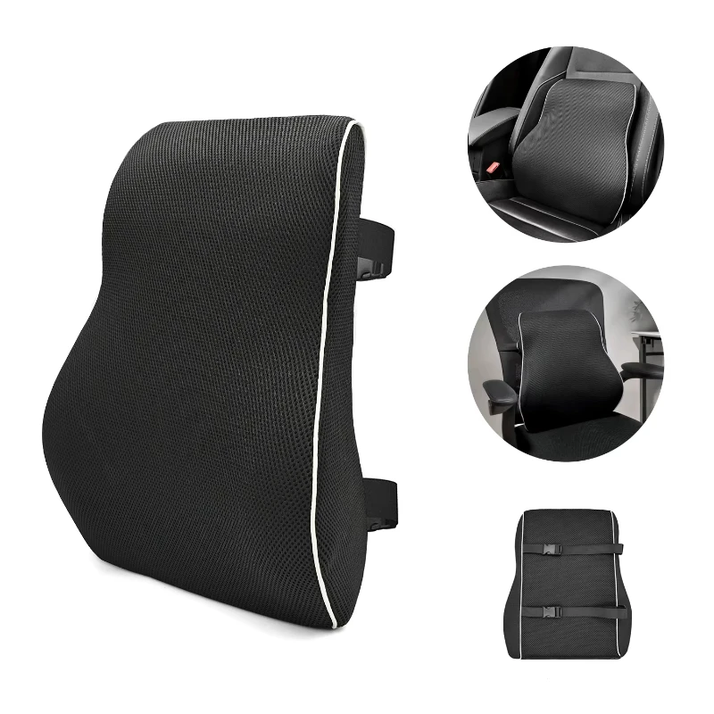 Non-slip Lumbar Support Pillow Memory Foam Relieve Back Pain Car Seat Waist Cushion Soft Comfortable For Office Home Car