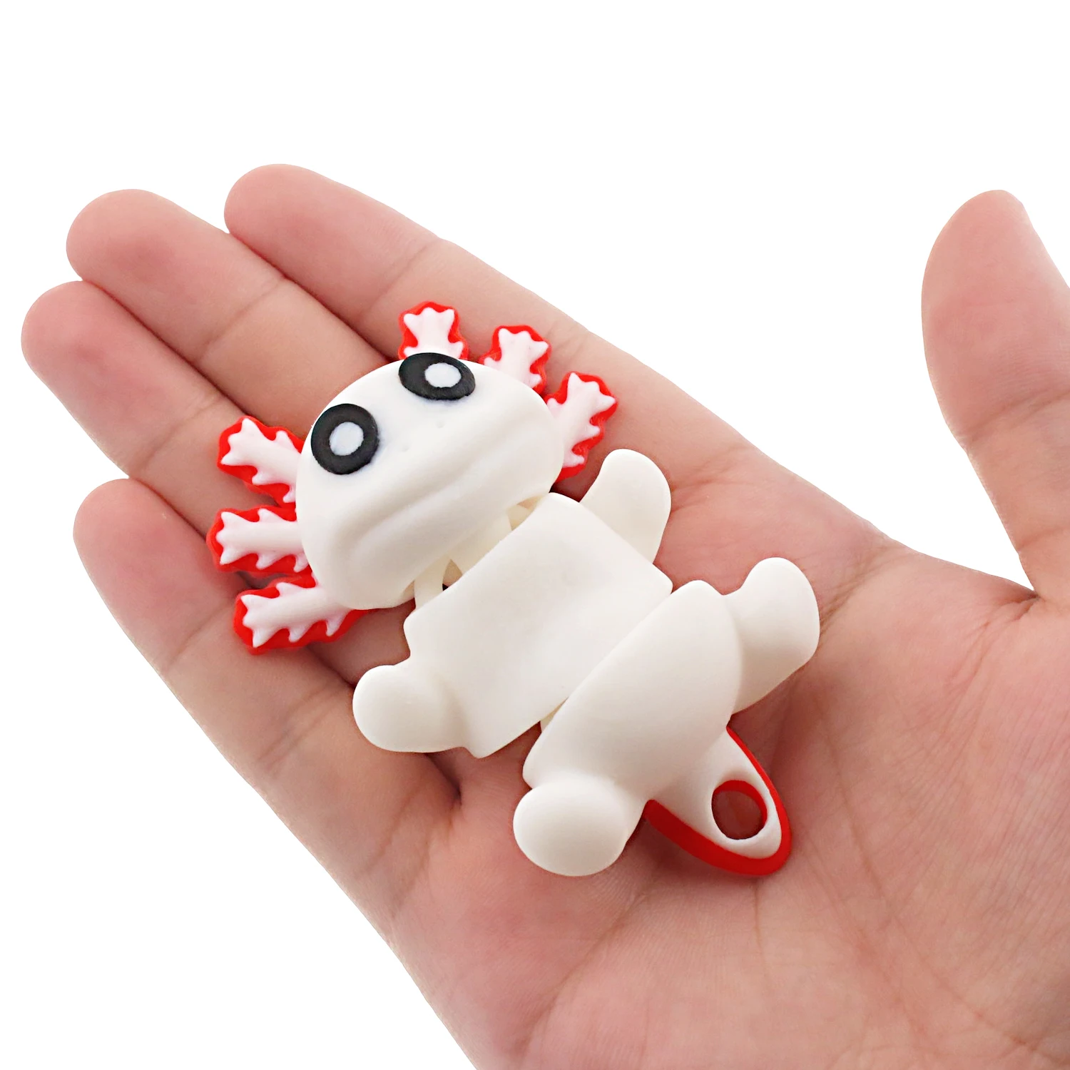 

3D printed red salamander, color 3D printed model figurine, swingable joint decompression, portable pendant