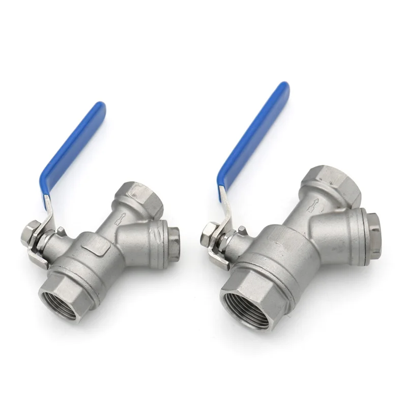 304 Stainless Steel Filter Ball Valve 80 Mesh Y Type Casting Internal Thread Switch Outdoor Gardens Homebrew DN15 20 25 32 40 50