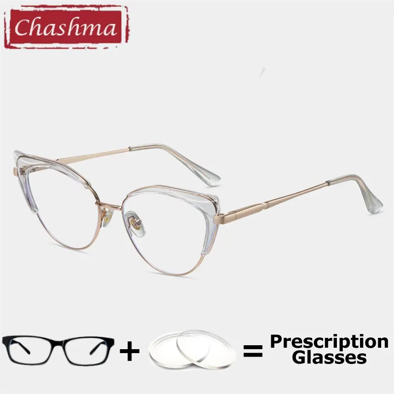 Chashma Prescription Glasses Women TR90 Cat Eye Myopia Degree Spring Hinge Optical Recipe Reading Eyeglasses Frames Spectacles