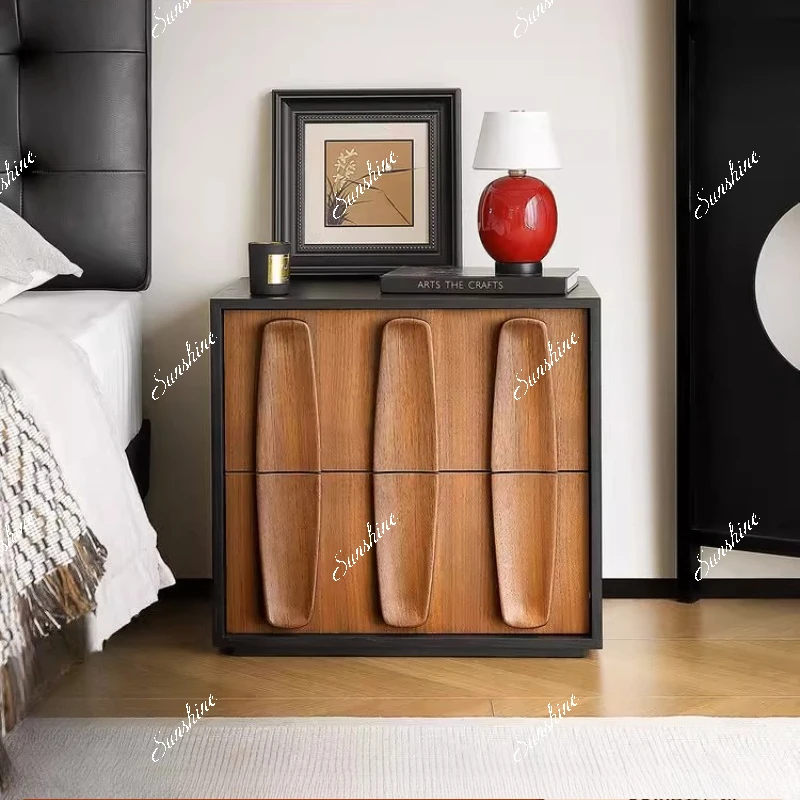 

Medieval style solid wood bedside table, vintage chest of drawers, bedside cabinet