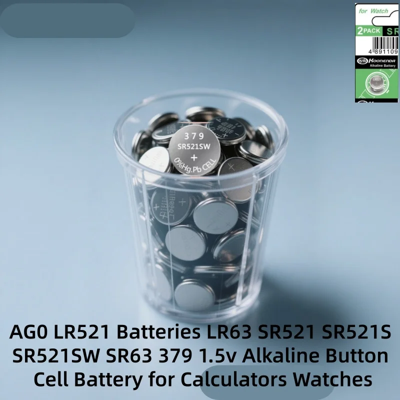

AG0 LR521 Batteries LR63 SR521 SR521S SR521SW SR63 379 1.5v Alkaline Button Cell Battery for Calculators Watches