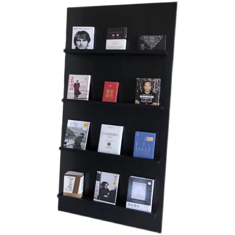 Estantería minimalista nórdica para revistas, estantería de pared sencilla para estudio, pequeño apartamento, sala de estar, madera maciza