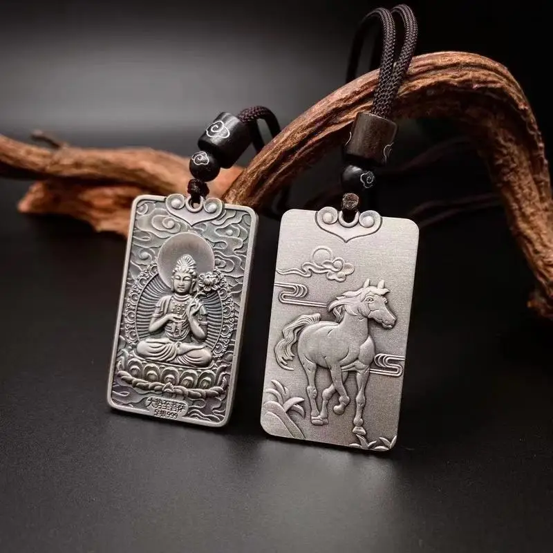 2026 New Eight Patron Saint Buddha Necklace, Tathagata Avalokitesvara Zodiac Amulet Pendant Retro Jewelry for Men Women