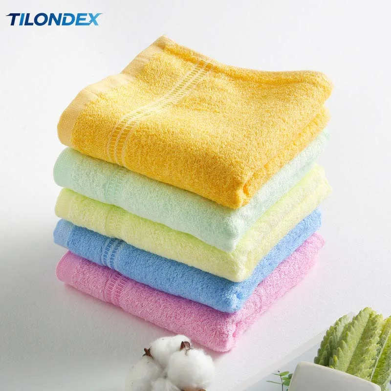 TILONDEX 30x30cm Solid Color Cotton Face Towel - High Absorbency Soft Skin Friendly Daily Use Washcloth in Multiple Colors