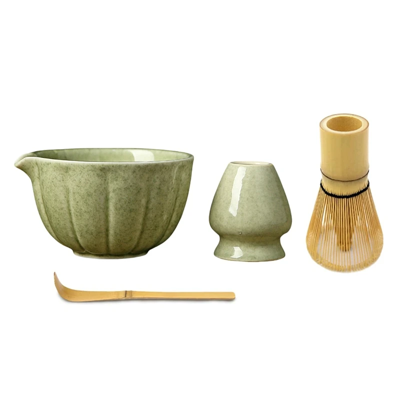 Retail Match Bowl With Spout And Whisk, Matcha Scoop Matcha Chasen Holder- 4Pc Perfect Matcha Kit For Matcha Tea Ceremony