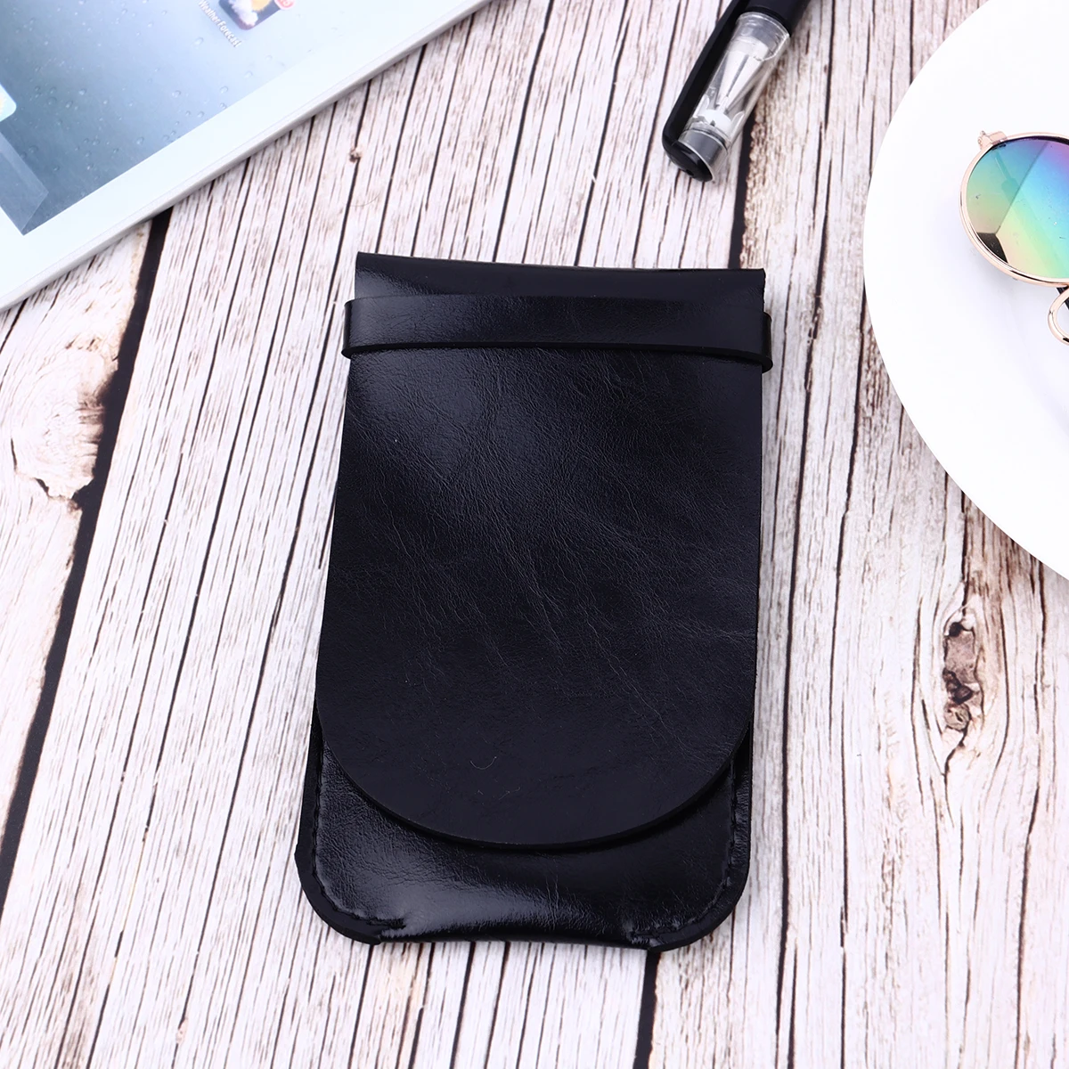 1pc Vintage Multi Pen Storage Bag Pouch Protective Sleeve Storage Bag For Home Office Pen Holder School Black