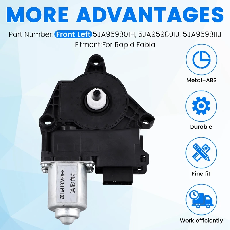 Reliable-Car Window Glass Lift Motor Front Left For SEAT Skoda Rapid Fabia 5JA959801H, 5JA959801J, 5JA959811J