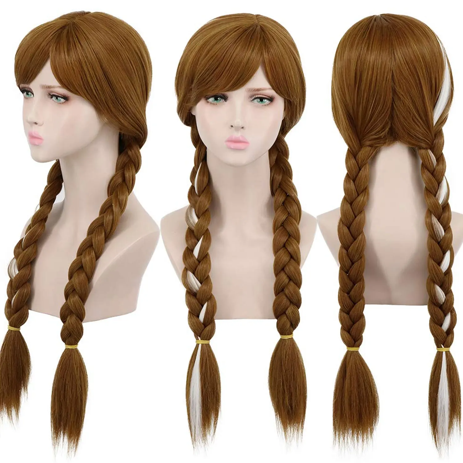 Braided Brown Cosplay Wig for Synthetic Anna Wigs Cosplay Party Wig Peluca De Princesa Princess Wig for Halloween Christmas