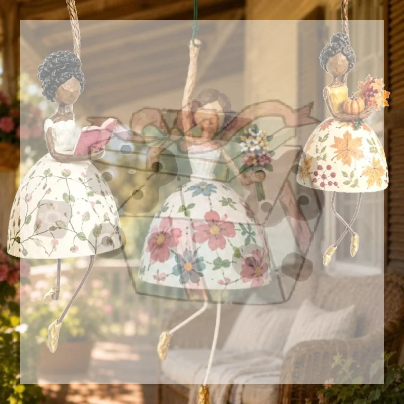 【CC】Hand Painted Ballerina Lady Figurine With Dangling Legs Whimsical Dancing Lady Hanging Ornament Vintage Women's Shaped Deco