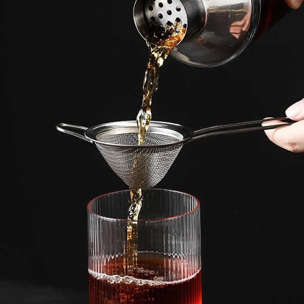 1PC Fine Mesh Sieve Strainer Stainless Steel Cocktail Strainer Food Strainers Tea Strainer Coffee Strainer with Long Handle