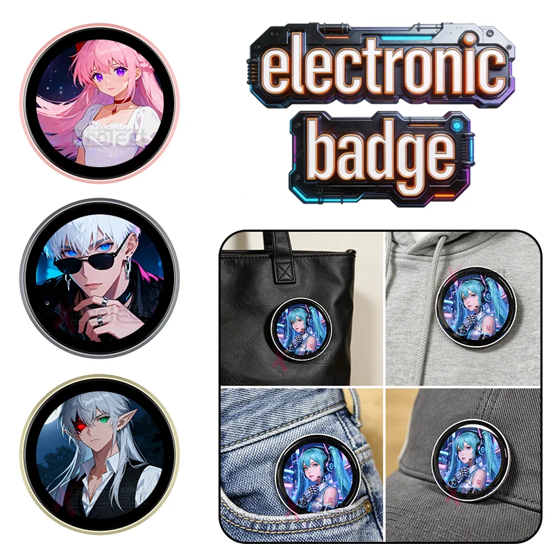 

Новый электронный значок Cyberpunk E-bar HD дисплей DIY фото и видео молодежные дети любители аниме периферийные украшения кулон подарки