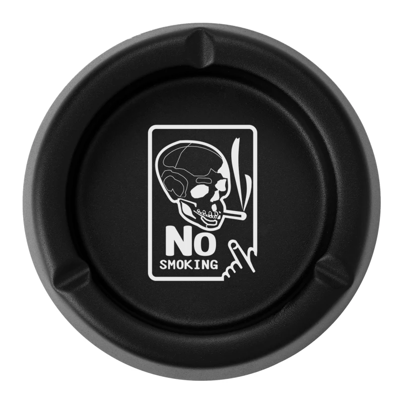 Round Black Stainless Steel Metal Ashtray Personalized Custom LOGO Laser Engraving Cigar Ash Tray No Smoking Gift For Man