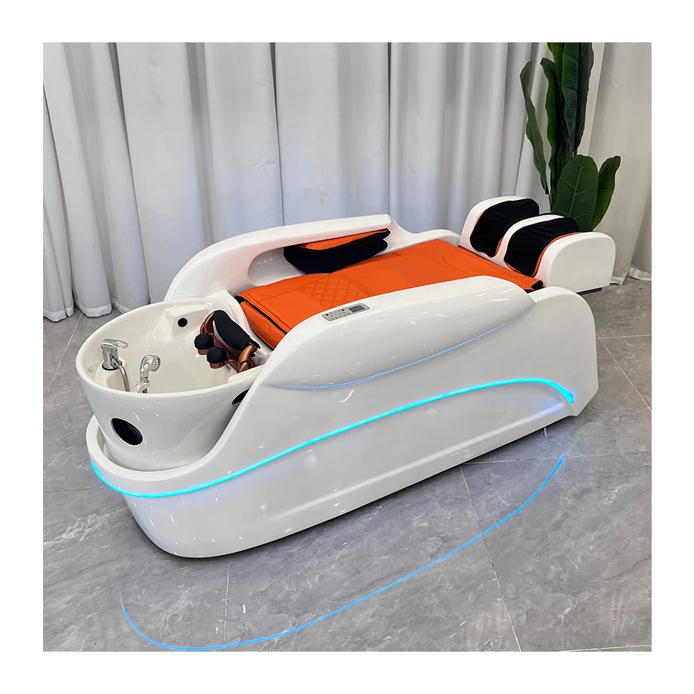 Modern luxury electric massage table beauty salon full-lying massage bed with LED lights