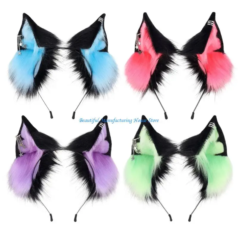 

E56A Handmade Animal Ears Hairband For Cosplays Role Play