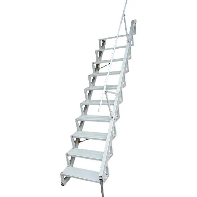 Door-to-Door Installation Stairs Wall Folding Step Alloy Outdoor Outdoor Folding Stair Home Custom Attic Ladder