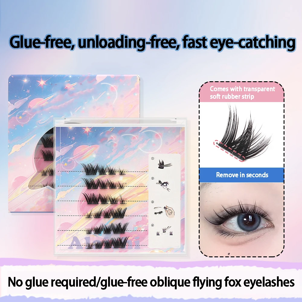 Faux Cils Lashes Cluster DIY Kit d'extension de cils individuels Cils analysis de chat Cils en grappe naturels Cils C Curl