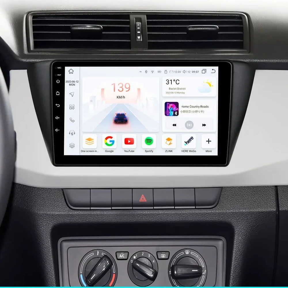 10 Inch Android 14 2 Din Car Multimedia Player For Fabia 2015+ Head Unit Stereo GPS Navigation BT WIFI