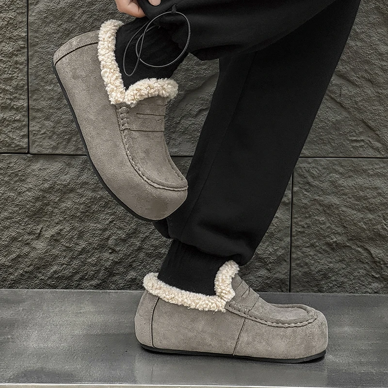 الشتاء المألوف حذاء رجالي الأوروبية الأمريكية عادية مريحة خفيفة الوزن زوجين أحذية دافئة الأحذية الاجتماعية البريطانية الرجال #5