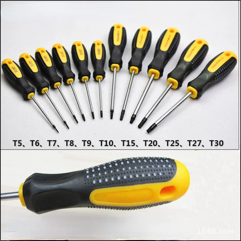 1PC Torx T5 T6 T7 T8 T9 T10 T15 T20 T25 T27 T30 Screwdriver With Hole Magnetic Screw Driver Home Phone Repair Hand Tools