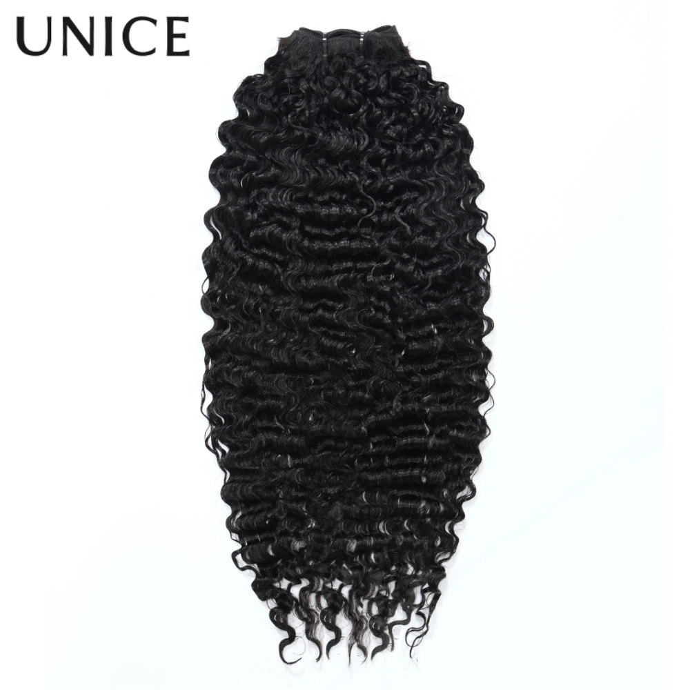

UNICE волосы беспорядочные вьющиеся пучки человеческих волос 1/3/4 шт. сделка двойные пучки утка человеческие волосы натуральный цвет 100 грамм на пучок