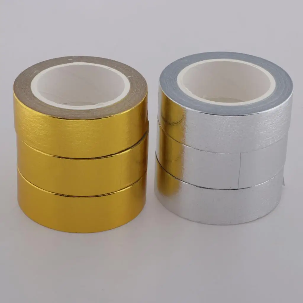 6 Rollen Metallic Aufkleber Papier Masking Tape Pack dekorative dünne Bänder passen DIY