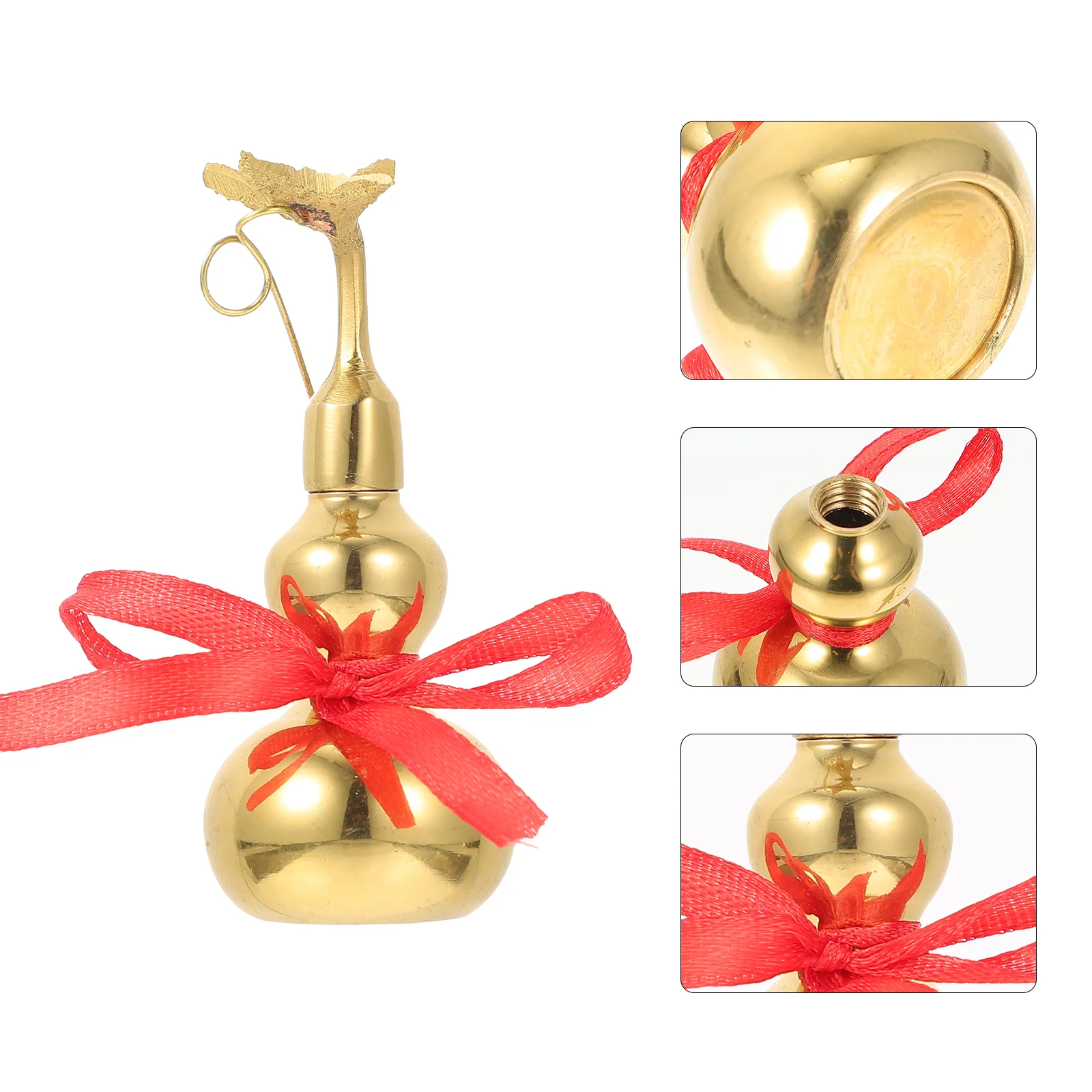 

Gourd Ornaments Openable Bottle Copper Decorative of The Lid Wreath Mini Child Home Accessories