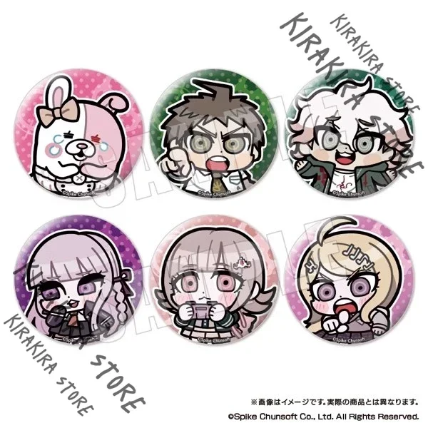 Kirigiri Kyoko Kaede Akamatsu Monomi Q نسخة شارة Danganronpa دبوس الصدر صفيح شعار بروش رسمي حلية كوميك كون