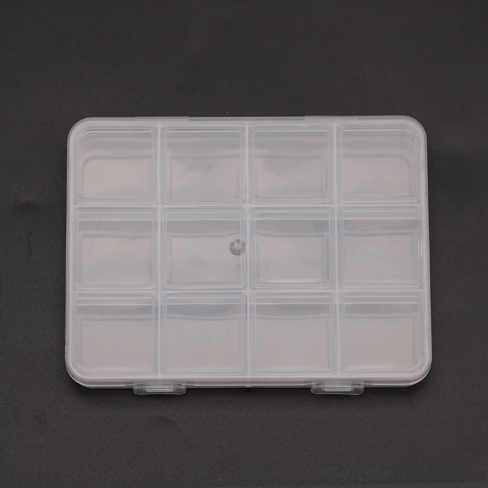 12Grids False Nail Tips Transparent Empty Storage Box Fake Nails Plastic Container Keep Your Accessories Tidy and Easy to Find