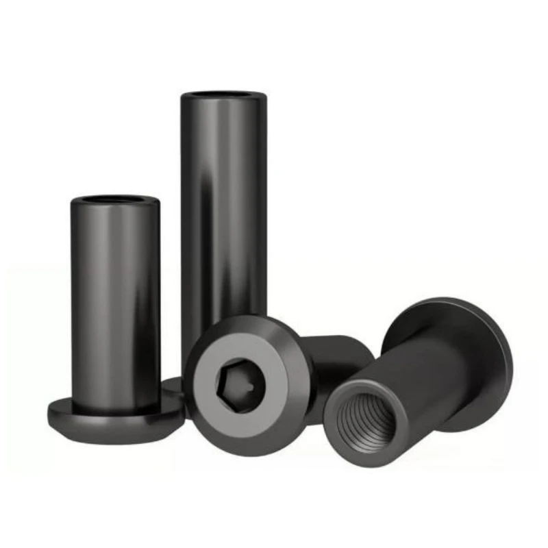 10-40pcs M3 M4 M5 M6 M8 Black 304 Stainless Steel Large Flat Hex Hexagon Socket Head Rivet Connector Insert Joint Sleeve Cap Nut