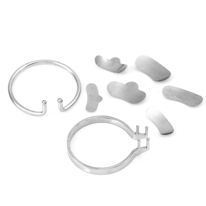 Dental Matrix Sectional Contoured Metal Matrices Dental Matrix with Spring Clip No.1.398 Delta Ring Clamp Wedges Kit