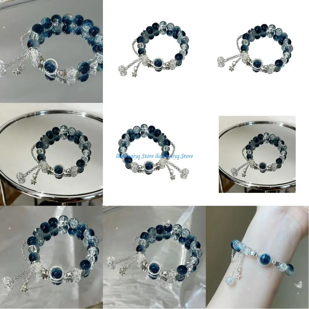 

573B Fashionable Beaded Alloy Bracelet Wrist Accessory For Casual Evening Occasions